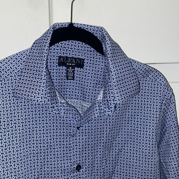Alfani shirt slim fit sz M 15-15 1/2 32-33 blue - Picture 2 of 4